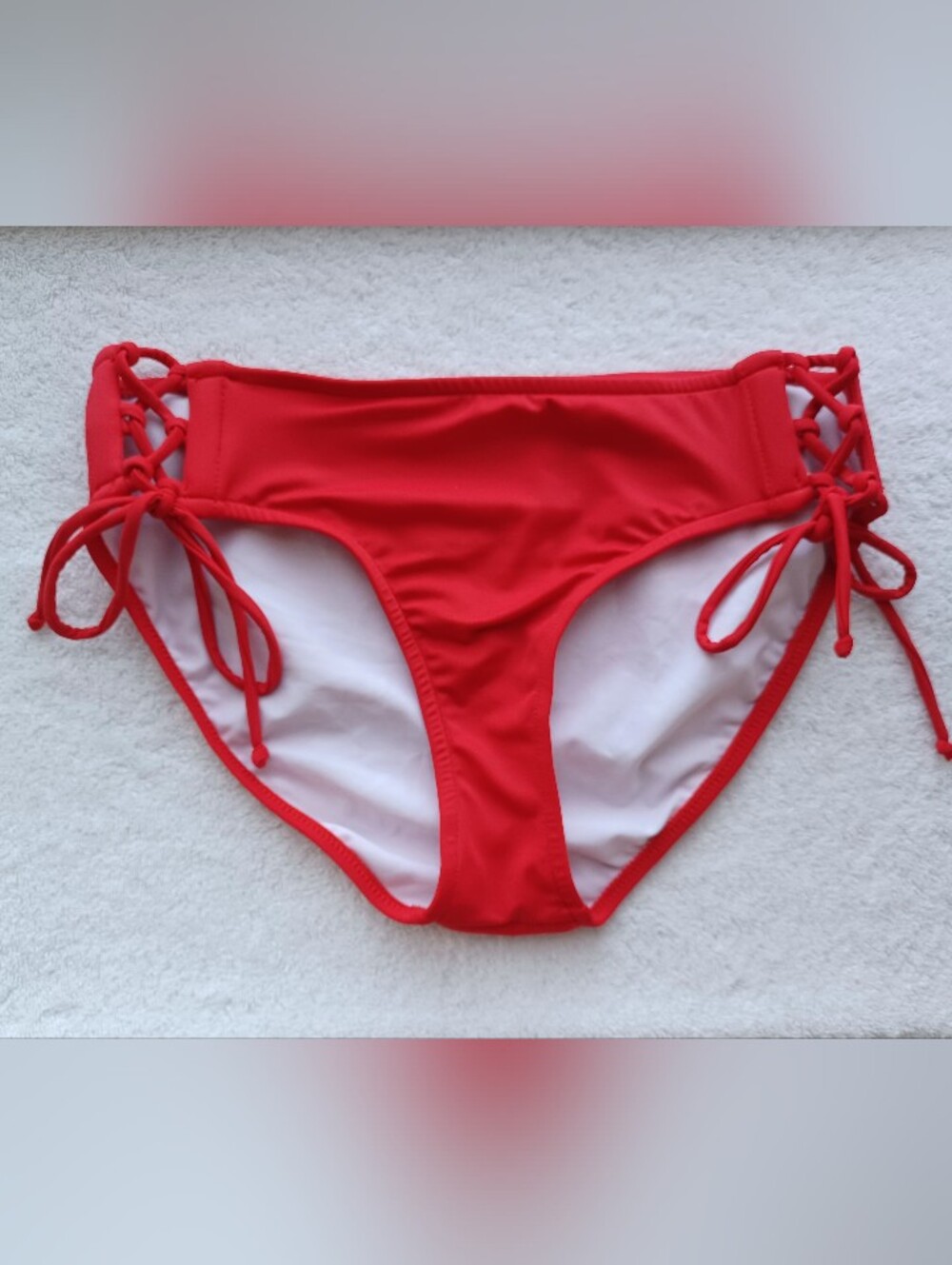 VENUS Red Side-Tie Bikini Bottoms, Size 12